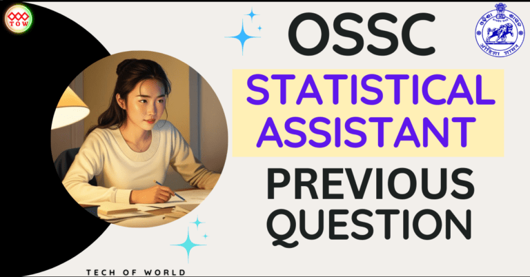 OSSC Statistical Assistant Previous Year Question 2025, 2024 Free